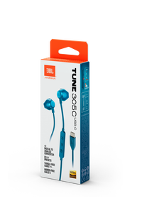 JBL Tune 305C USB - Blue - Wired Hi-Res Earbud Headphones - Detailshot 15