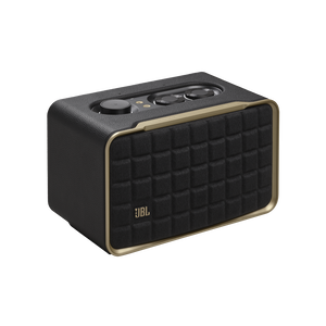 JBL Authentics 200 - Black - Smart home speaker with Wi-Fi, Bluetooth and Voice Assistants with retro design - Hero