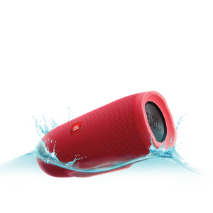 JBL Charge 3 - Red - Full-featured waterproof portable speaker with high-capacity battery to charge your devices - Hero