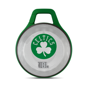 JBL Clip NBA Edition - Celtics - Green - Ultra-portable Bluetooth speaker with integrated carabiner - Hero