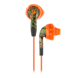 Inspire® 100 Mossy Oak - Orange - In-the-ear, sport earphones feature TwistLock® Technology - Hero