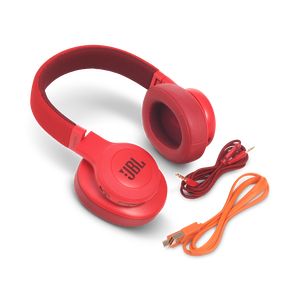 JBL E55BT - Red - Wireless over-ear headphones - Detailshot 5