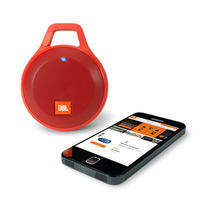JBL Clip+ - Red - Rugged, Splashproof Bluetooth Speaker - Detailshot 1
