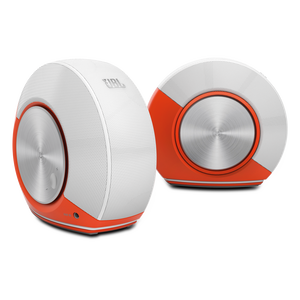 JBL Pebbles - Orange / White - Plug and play 2.0 audio system - Hero