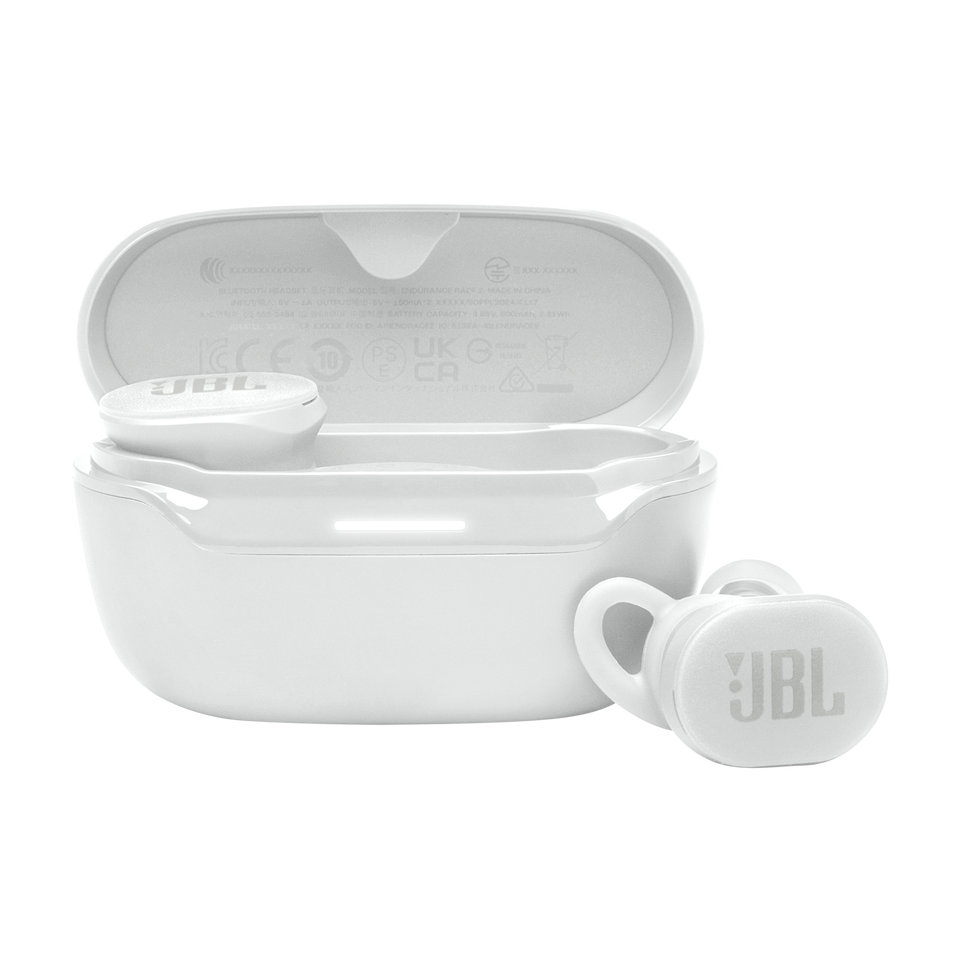 JBL Endurance Race 2 - White - Waterproof sports true wireless earbuds - Hero