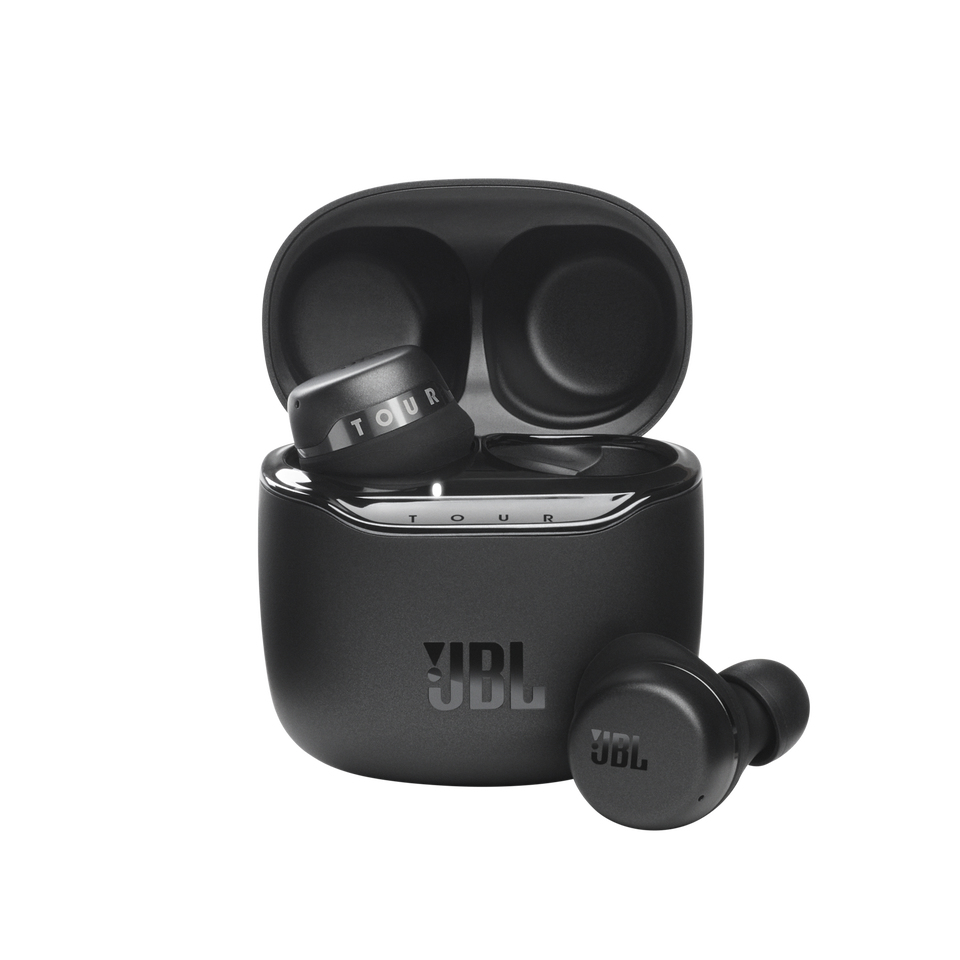 JBL Tour Pro+ TWS - Black - True wireless noise-cancelling earbuds - Hero