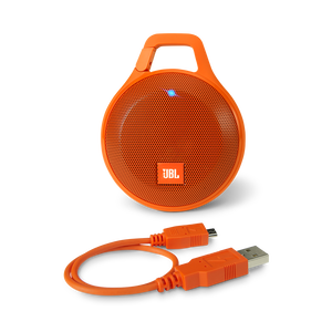 JBL Clip+ - Orange - Rugged, Splashproof Bluetooth Speaker - Detailshot 2
