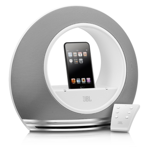 RADIAL - White / Chrome - High-performance loudspeaker dock for iPod - Hero