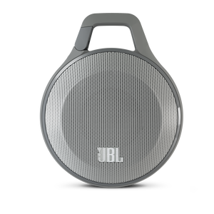 JBL Clip - Grey - Ultra portable rechargeable Bluetooth speaker with carabiner - Front