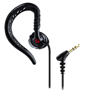 Focus® 100 - Black - Behind-the-ear, sport earphones feature TwistLock™ Technology. - Detailshot 1