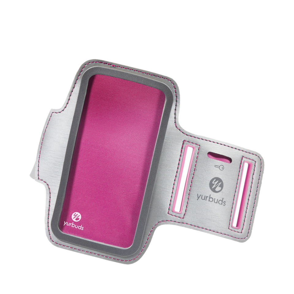 Athletic Armband for iPhone 5 - Pink - Adjustable Sport Armband with yursafety ID - Hero