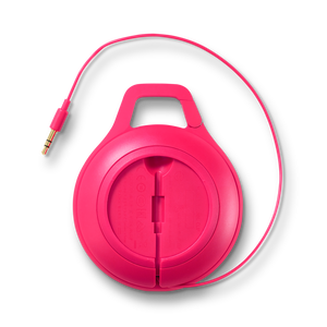 JBL Clip+ - Pink - Rugged, Splashproof Bluetooth Speaker - Back